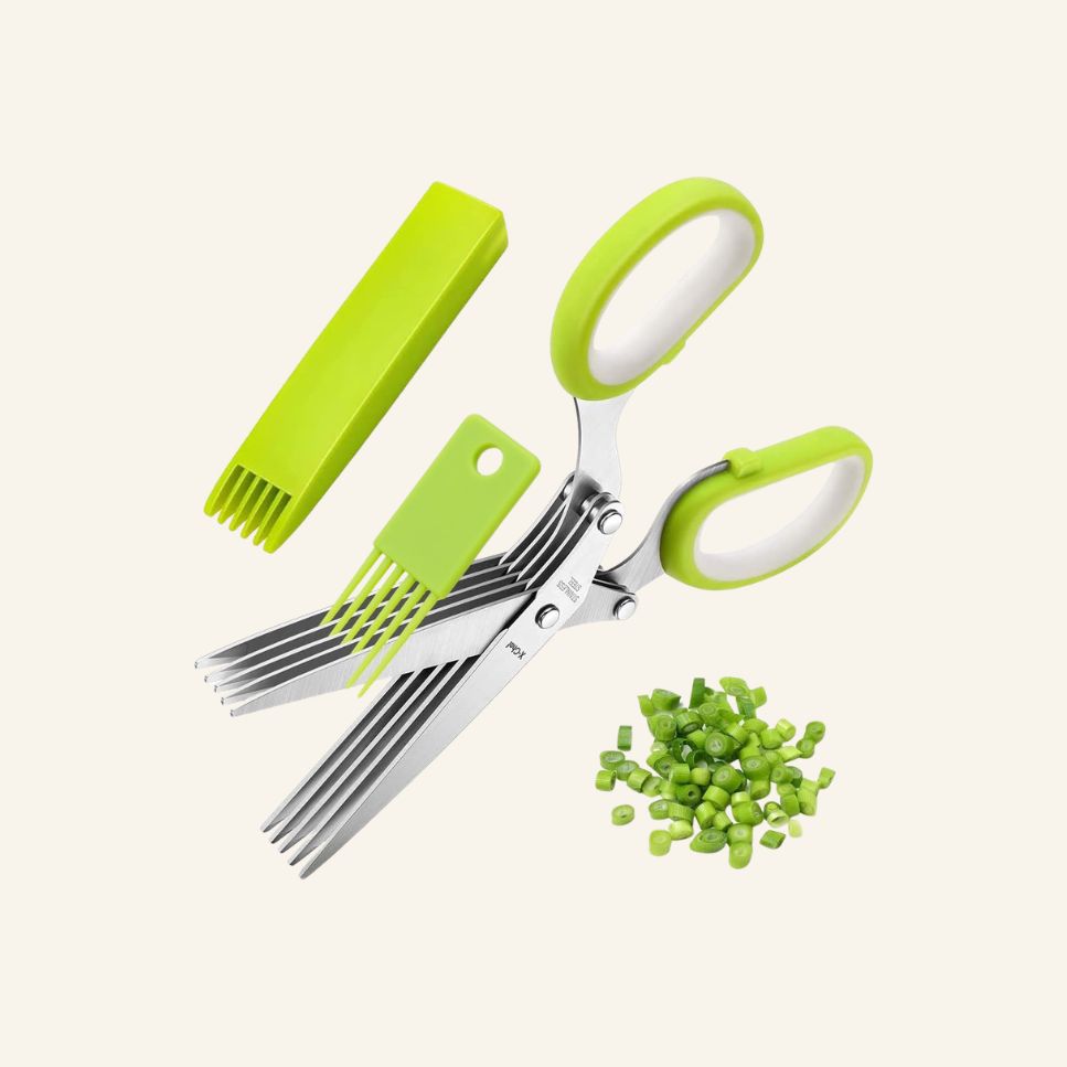 Herb Scissors, X-Chef Multipurpose 5 Blade Kitchen Herb Cutter