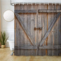 Rustic Door Pattern Shower Curtain + Hooks
