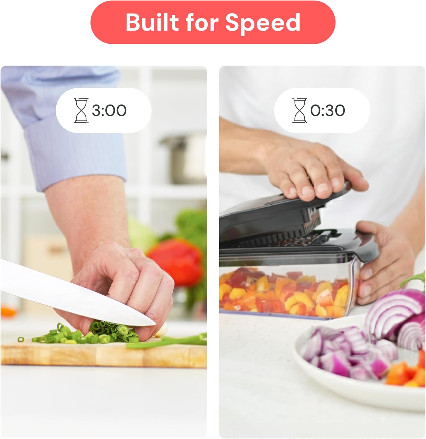 Professional Vegetable Chopper – 7-in-1 Multi-Cutter with Dishwasher-Safe Blades