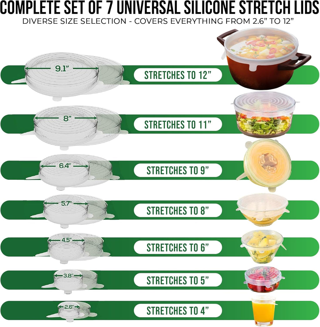 Reusable Silicone Stretch Lids for Food Storage in Fridge