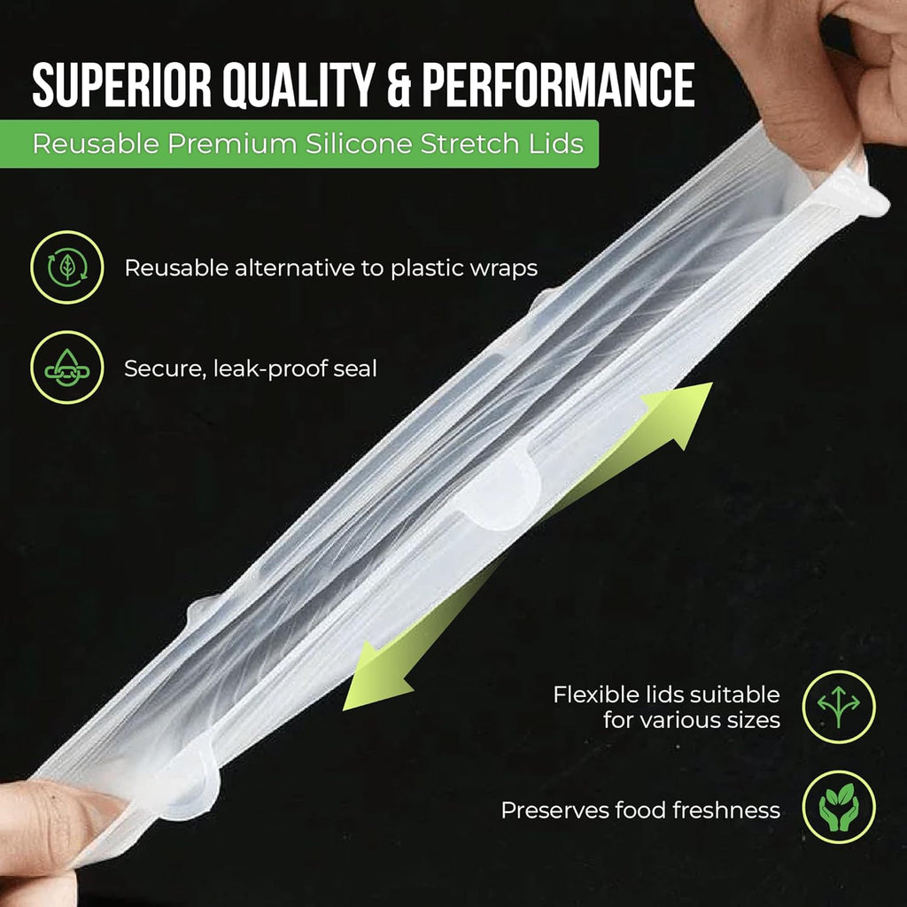 Reusable Silicone Stretch Lids for Food Storage in Fridge