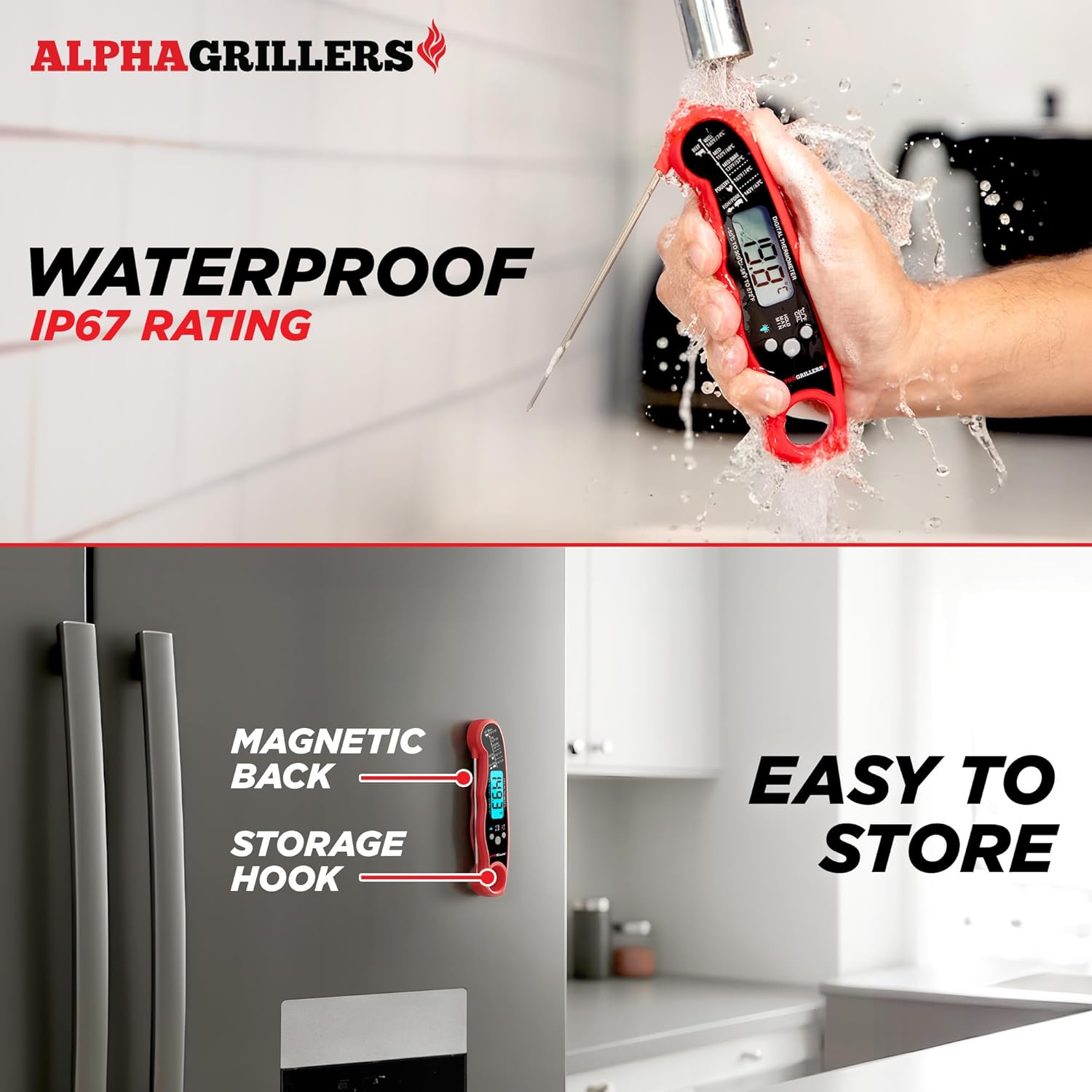 Alpha Grillers Meat Thermometer Digital – Instant Read Food Thermometer