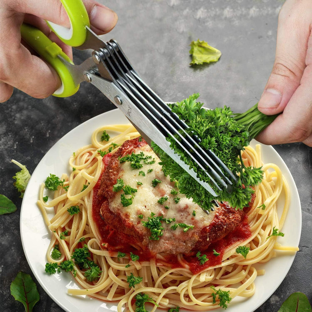 Herb Scissors, X-Chef Multipurpose 5 Blade Kitchen Herb Cutter