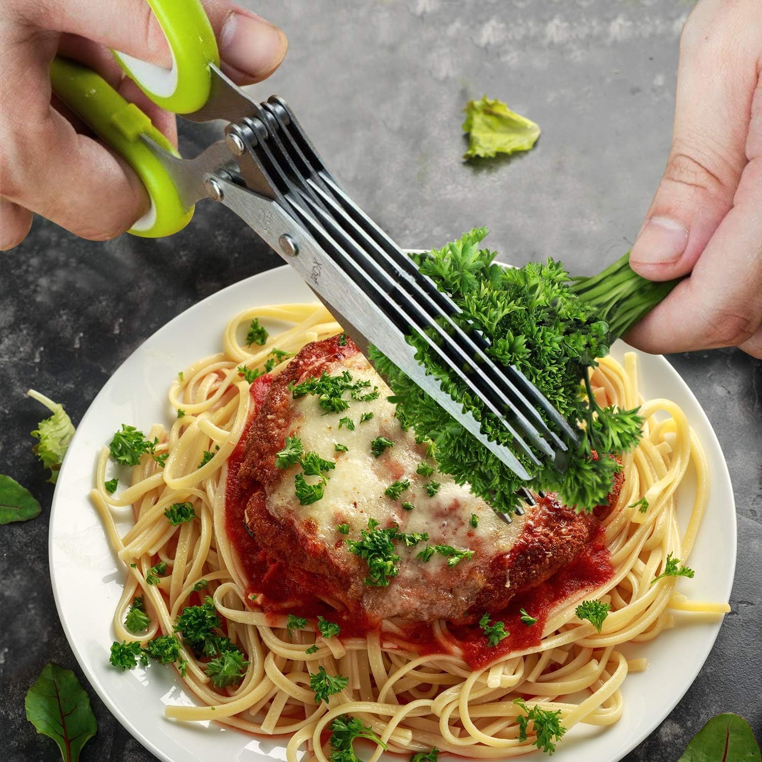 Herb Scissors, X-Chef Multipurpose 5 Blade Kitchen Herb Cutter