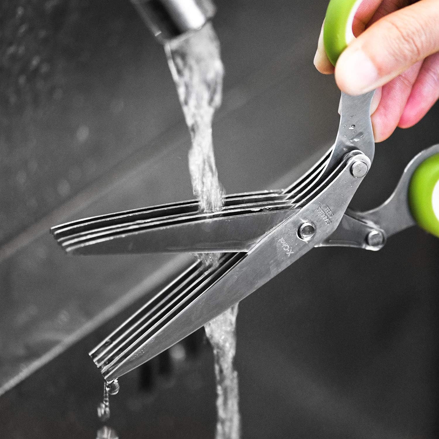 Herb Scissors, X-Chef Multipurpose 5 Blade Kitchen Herb Cutter