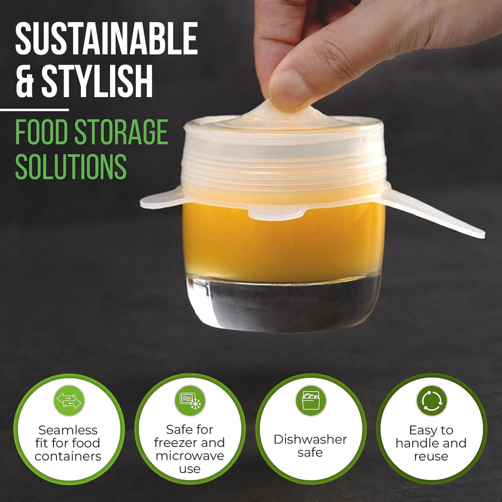 Reusable Silicone Stretch Lids for Food Storage in Fridge