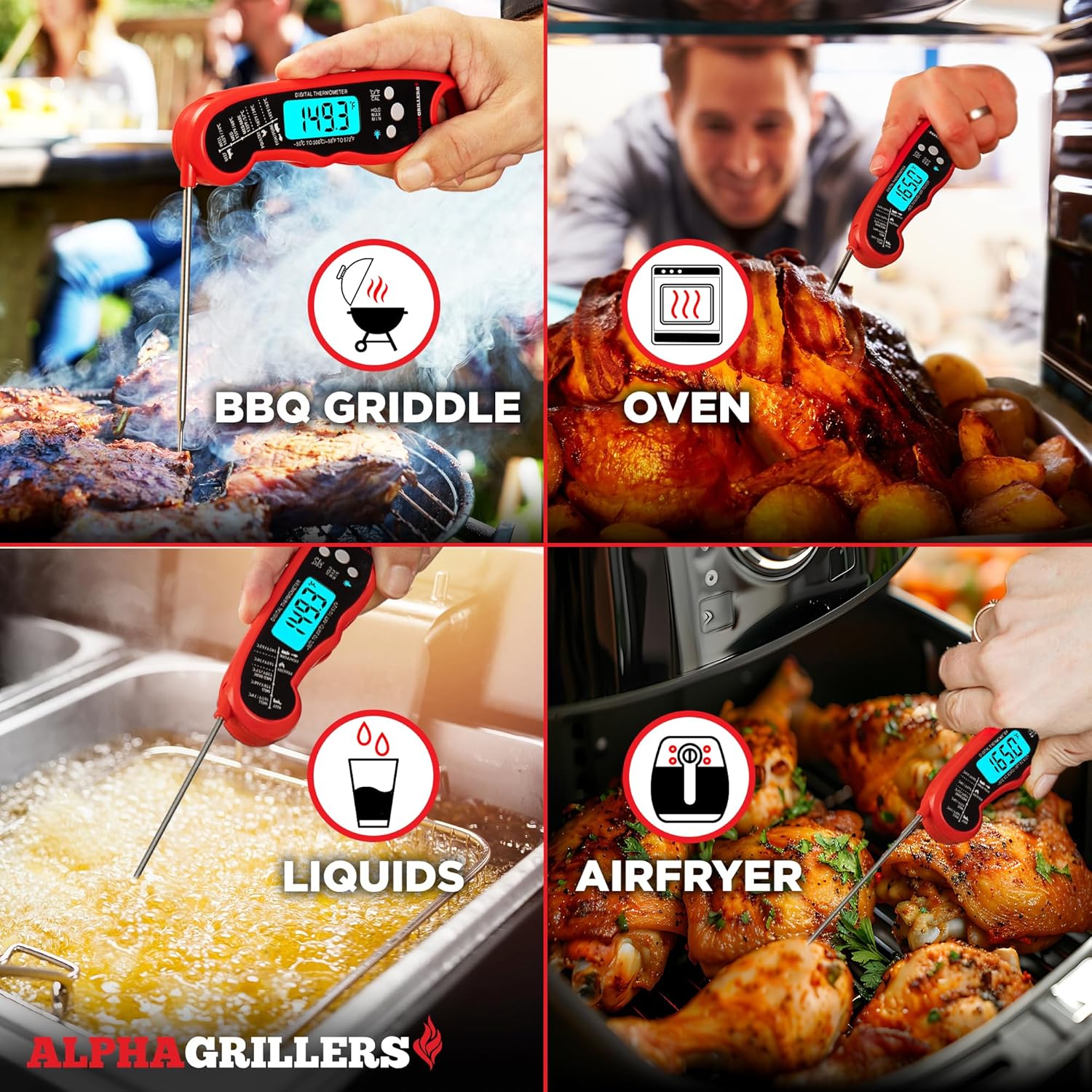Alpha Grillers Meat Thermometer Digital – Instant Read Food Thermometer